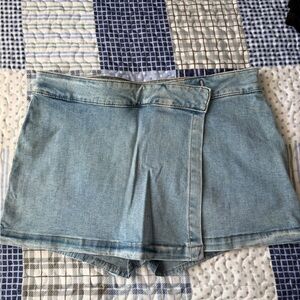 Garage Light Blue Denim Wrap Skort